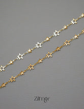 KT1011694- Gold Plated  Pair Star Anklets 2-Zilmor